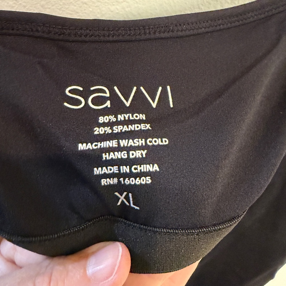 NWOT Savvi Black Tank with Shelf Bra for Support During Workouts. Size XL - Picture 6 of 6